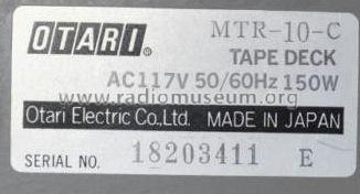 Tape Deck MTR-10-C; Otari Electric Co., (ID = 836251) R-Player