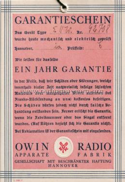 E11W; Owin; Hannover (ID = 3112345) Radio