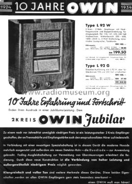 Jubilar L92W; Owin; Hannover (ID = 1782887) Radio