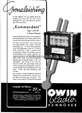 Kommandant L123W; Owin; Hannover (ID = 3109286) Radio