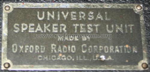 Universal Speaker Test Unit ; Oxford Tartak Radio (ID = 1285323) Equipment