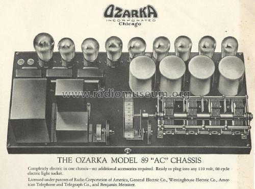 89 AC Chassis ; Ozarka Inc.; Chicago (ID = 2089507) Radio