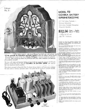 Ozarka Battery Superheterodyne Model 93 ; Ozarka Inc.; Chicago (ID = 1955866) Radio