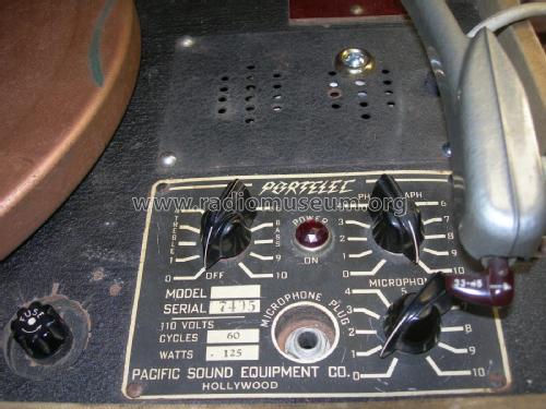 Portelec Portable Phonograph-Transcription Player 20M; Pacific Sound (ID = 2846266) Sonido-V