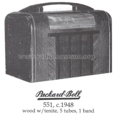 551-D ; Packard Bell Co.; (ID = 1455958) Radio
