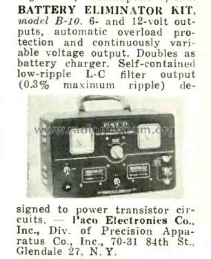 Battery Eliminator Kit B-10; PACO Electronics Co. (ID = 3057180) Power-S