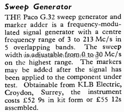 Sweep Generator G32; PACO Electronics Co. (ID = 2880274) Ausrüstung