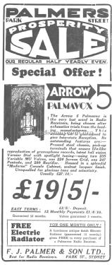 The Arrow 5 Palmavox ; Palmavox Brand, F.J. (ID = 2416965) Radio