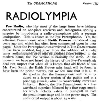 Pye Paramphonic 95; Pamphonic, (ID = 3086867) Radio