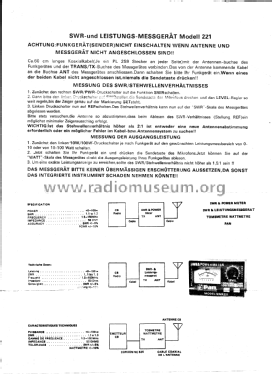 SWR & Powermeter SWR221; Pan International (ID = 1922836) Amateur-D