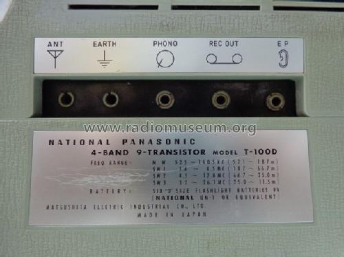 National Panasonic World-Wide 4-Band 9-Transistor T-100D; Panasonic, (ID = 1717814) Radio