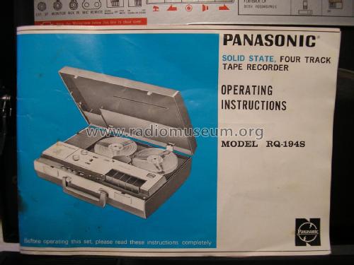 4-Track Tape Recorder RQ-194S; Panasonic, (ID = 1986575) Enrég.-R