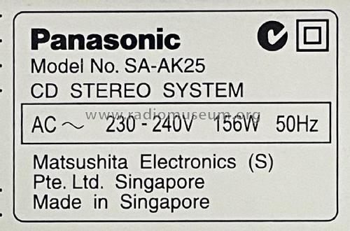 CD Stereo System SA-AK25; Panasonic, (ID = 3005594) Radio