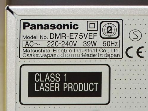 Panasonic DVD Video Recorder DMR-E75VEF; Panasonic, (ID = 2315789) Enrég.-R