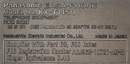 Easa-Phone KX-T1450; Panasonic, (ID = 2044806) R-Player