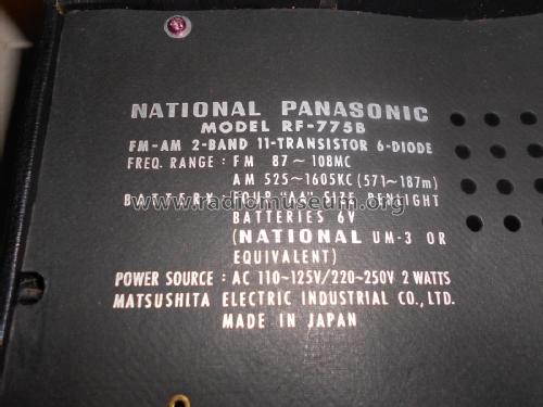 FM-AM 11-Transistor RF-775; Panasonic, (ID = 2356289) Radio