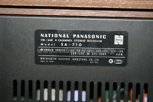 FM/AM 4 Channel Stereo Receiver SA-710; Panasonic, (ID = 1791279) Radio