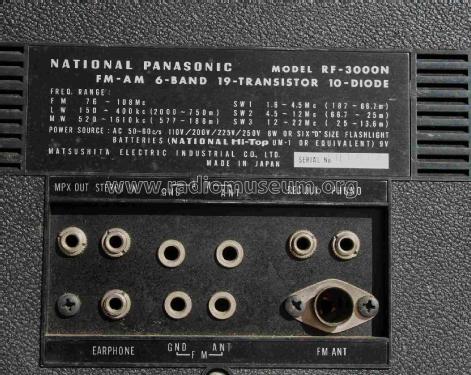 FM-AM 6-Band Radio RF-3000N Radio Panasonic, Matsushita, National