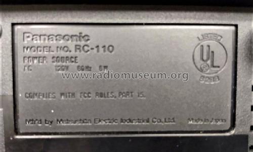 FM/AM Clock Radio RC-110; Panasonic, (ID = 2859950) Radio