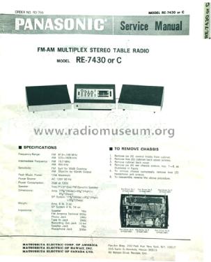 FM-AM Multiplex Stereo Table Radio RE-7430C; Panasonic, (ID = 3004083) Radio