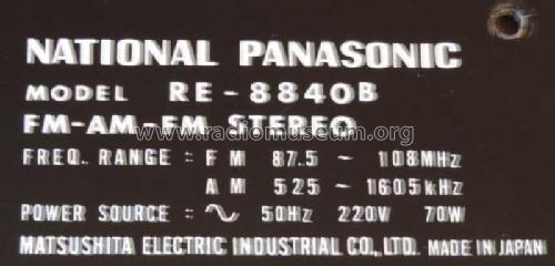 IC FET FM/AM 4 CHannel Stereo RE-8840C; Panasonic, (ID = 2184225) Radio