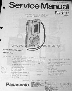 Microcassette Recorder RN-003; Panasonic, (ID = 1632366) R-Player