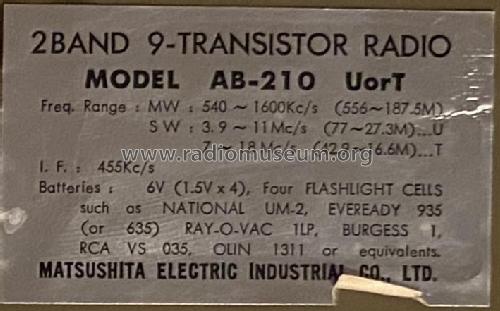 National 2 Band Transistor 9 AB-210 U; Panasonic, (ID = 2775821) Radio