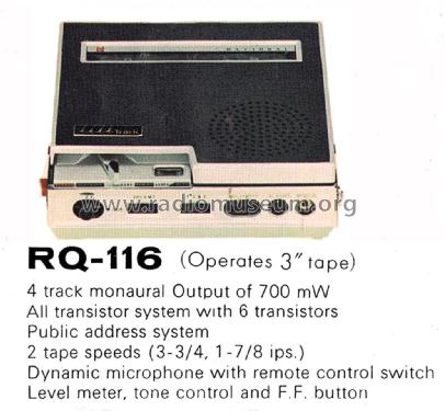 National 4-Track Monaural Tape Recorder RQ-116; Panasonic, (ID = 3083850) R-Player