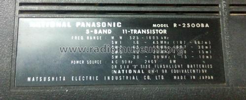 National Panasonic - 5-Band 11-Transistor - Super Sensitive R-2500BA; Panasonic, (ID = 1839125) Radio