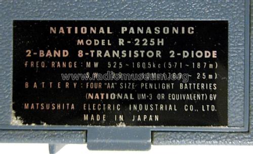 National Panasonic 8 Transistor R-225H; Panasonic, (ID = 2791783) Radio