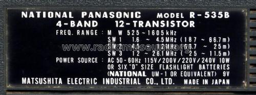 National Panasonic R-535B; Panasonic, (ID = 2921276) Radio