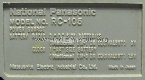 National Panasonic RC-105; Panasonic, (ID = 3058746) Radio