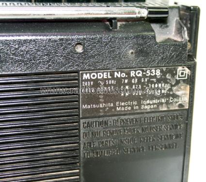 National Panasonic RQ-538; Panasonic, (ID = 2628311) Radio