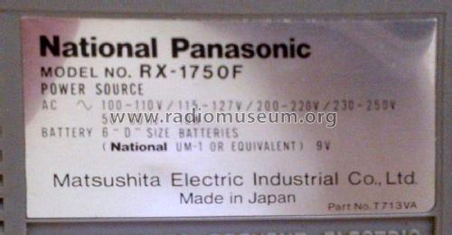 National Panasonic RX-1750F; Panasonic, (ID = 2668126) Radio