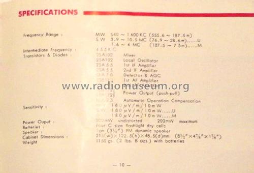 Matsushita Panasonic 8 Transistor 2 Band T-22U; Panasonic, (ID = 1725639) Radio