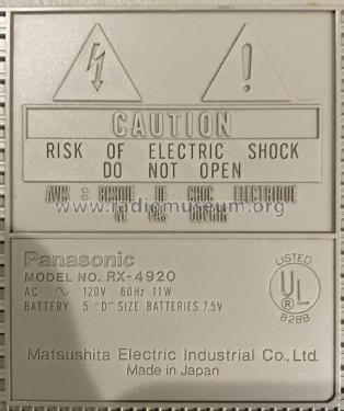 Panasonic FM-AM-FM Stereo Radio Cassette Recorder RX-4920; Panasonic, (ID = 3034969) Radio