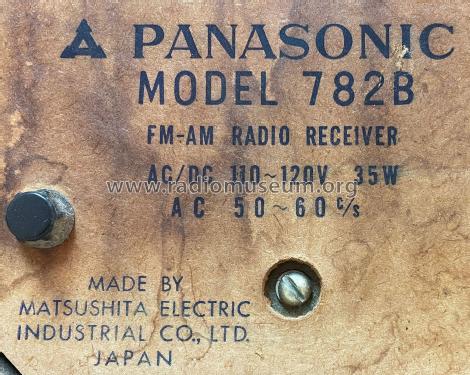 Panasonic FM-AM Radio Receiver 782B; Panasonic, (ID = 3089665) Radio