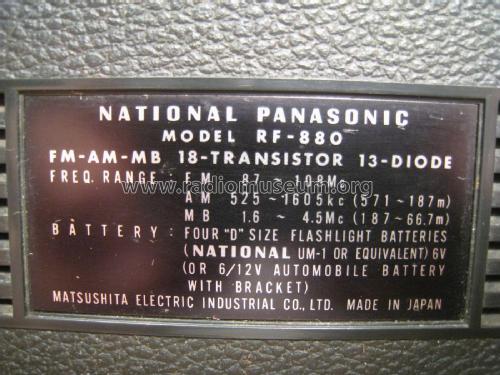 Radar Matic RF-880; Panasonic, (ID = 2114066) Radio