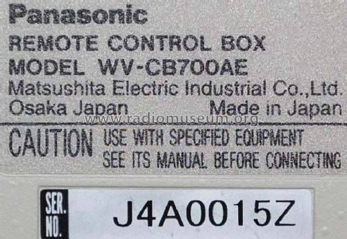 Remote Control Box WV-CB700AE; Panasonic, (ID = 1654370) Misc