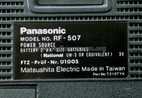 RF-507; Panasonic, (ID = 2137163) Radio