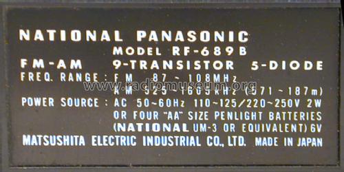 National Panasonic RF-689B; Panasonic, (ID = 1683708) Radio