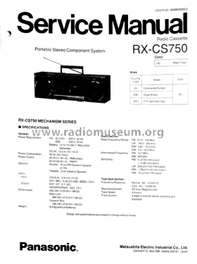 Portable Stereo Component System RX-CS750; Panasonic, (ID = 3073062) Radio