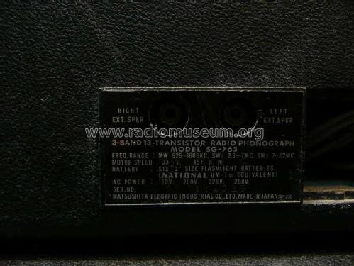 National 3 Band Radio Phonograph SG-765; Panasonic, (ID = 1679769) Radio