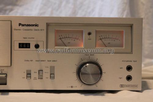 Stereo Cassette Deck RS-611; Panasonic, (ID = 2017166) Sonido-V