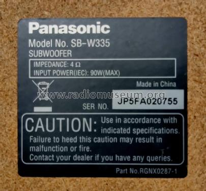 Subwoofer SB-W335; Panasonic, (ID = 2753655) Parleur