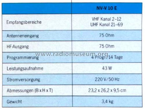 Tuner-Timer NV-V 10E; Panasonic, (ID = 2103236) Converter