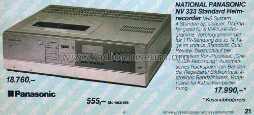 Video Cassette Recorder NV-333-EG; Panasonic, (ID = 2101658) Ton-Bild