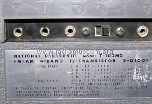 National Panasonic Multi-Band FM-AM 4-Band 12-Transistor T-100DMD; Panasonic, (ID = 2653887) Radio