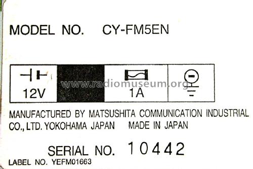 FM Modulator CY-FM5EN; Panasonic, (ID = 1525697) Commercial Tr