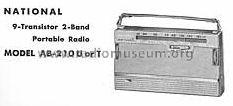 National 2 Band Transistor 9 AB-210 U; Panasonic, (ID = 548564) Radio